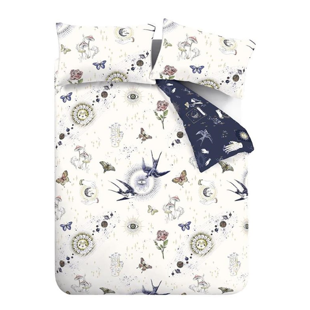 Kék-krémszínű egyszemélyes ágyneműhuzat 135x200 cm Astrology – Sassy B
