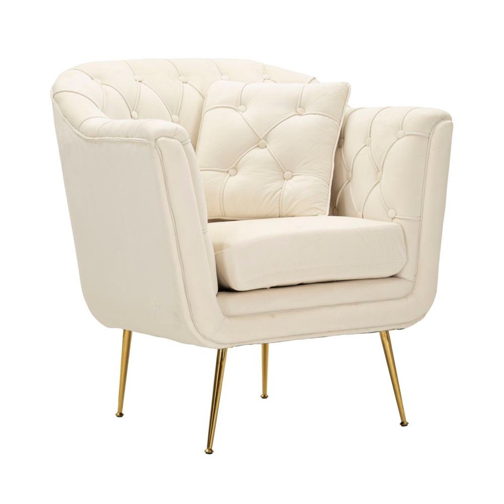 Krémszínű bársony fotel Budapest – Mauro Ferretti