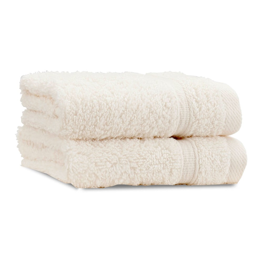 Krémszínű frottír pamut törölköző szett 2 db-os 30x30 cm Zero Twist – Catherine Lansfield