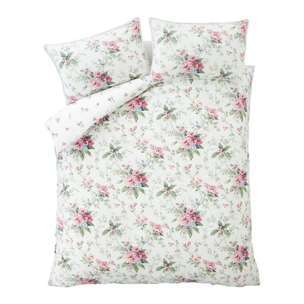 Krémszínű kétszemélyes ágyneműhuzat 200x200 cm Bridgerton Penelope Floral – Catherine Lansfield