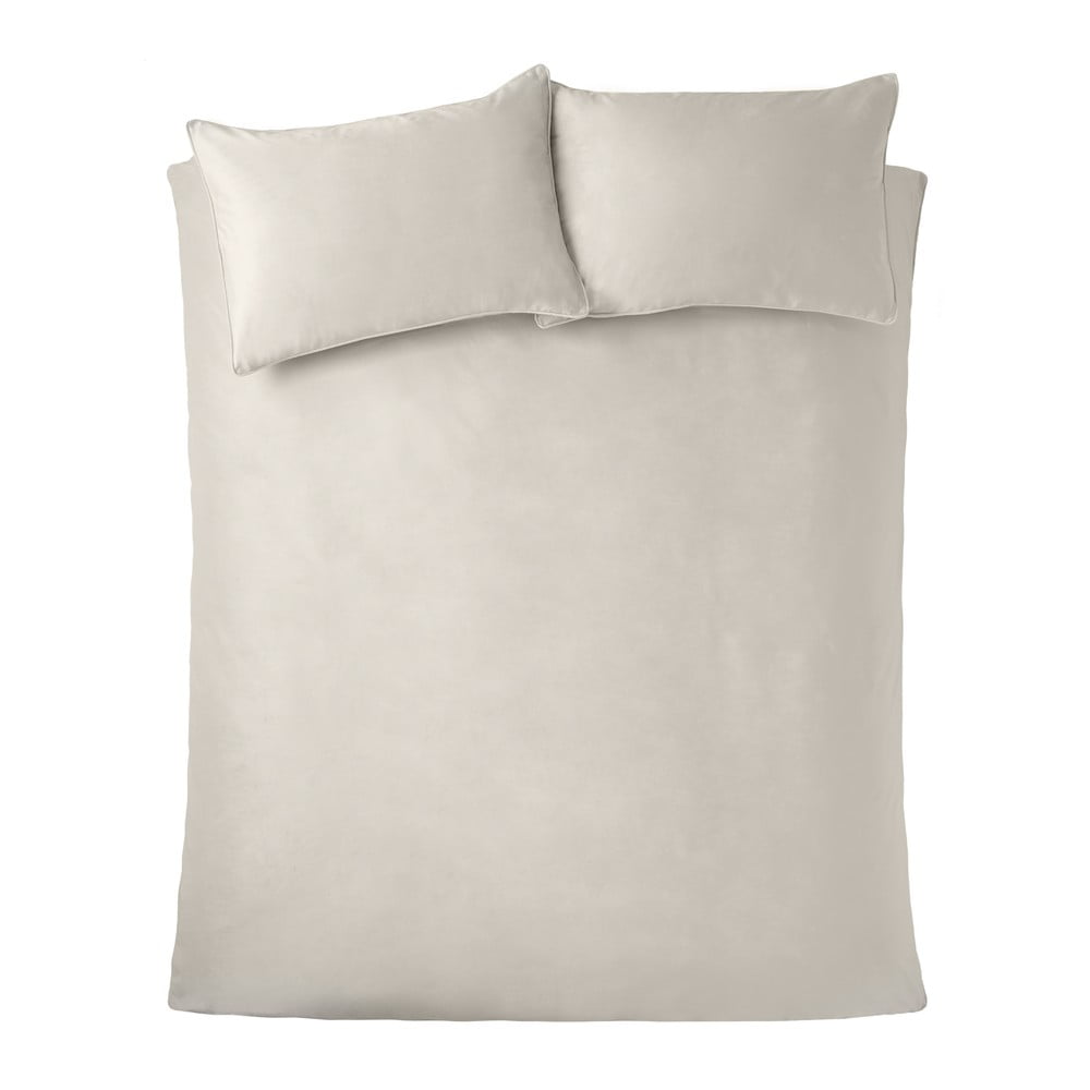 Krémszínű kétszemélyes-hosszabbított bársony ágyneműhuzat 230x220 cm Kingsley – Catherine Lansfield