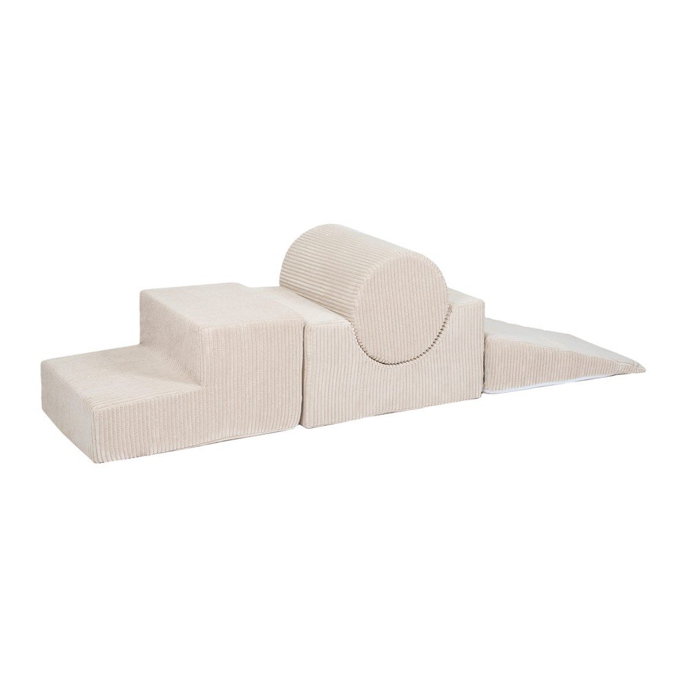 Krémszínű kordbársony habszivacs játszótér 45x170x30 cm Montessori – Meowbaby