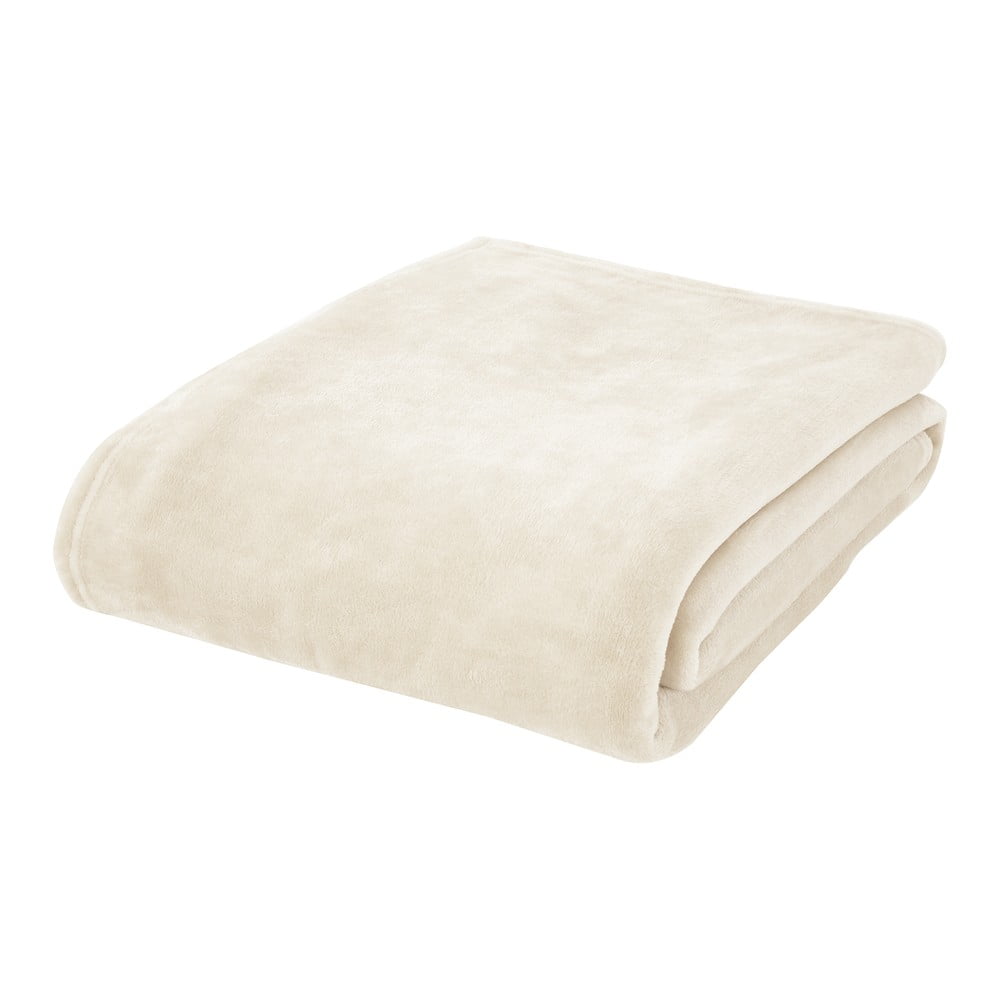 Krémszínű mikroplüss takaró 130x170 cm Raschel Velvet – Catherine Lansfield