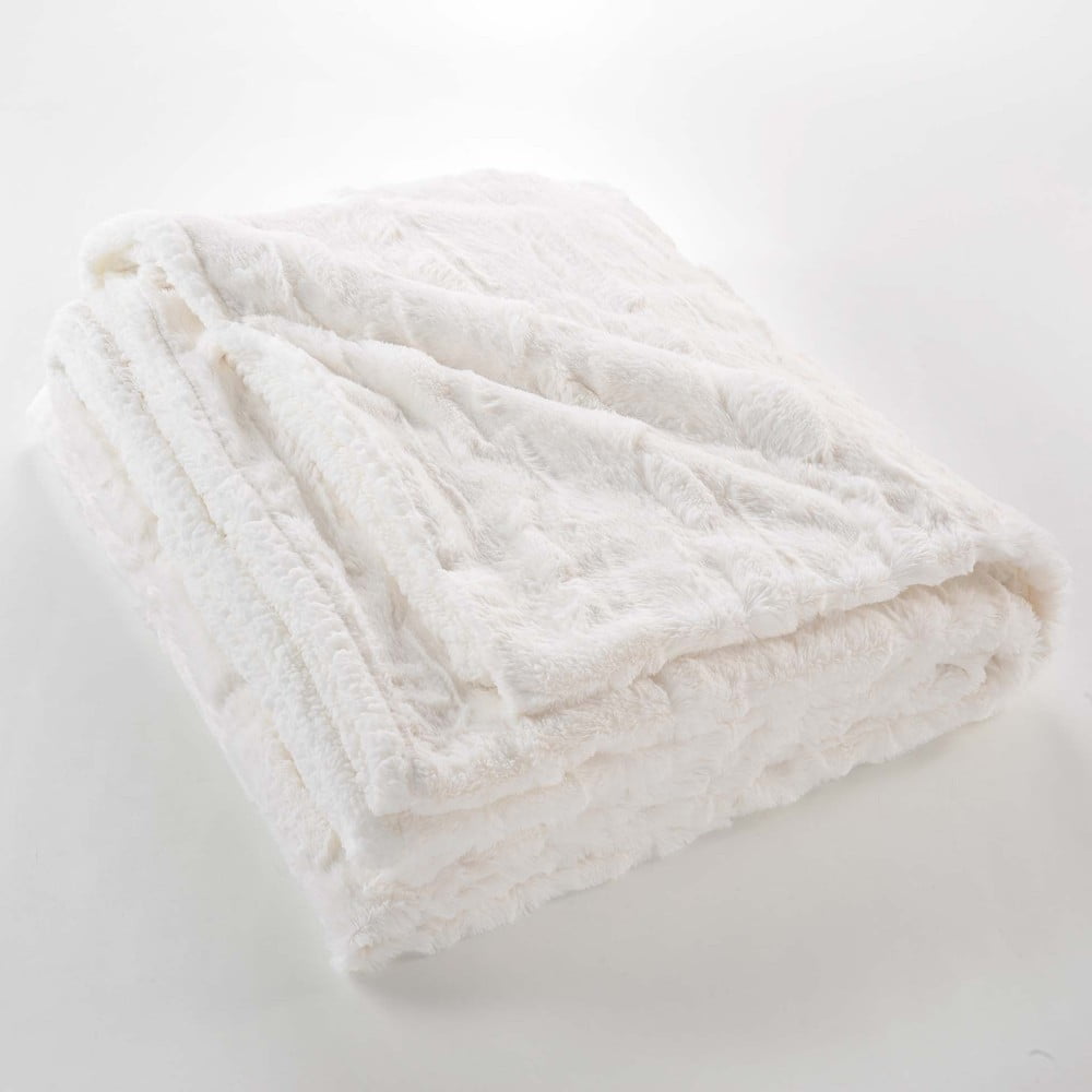 Krémszínű mikroplüss takaró 180x220 cm Foxy – douceur d'intérieur