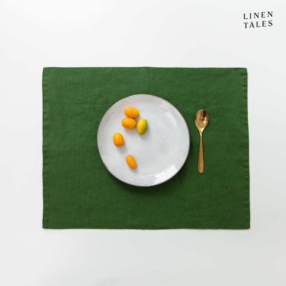 Len tányéralátét 35x45 cm True Green – Linen Tales