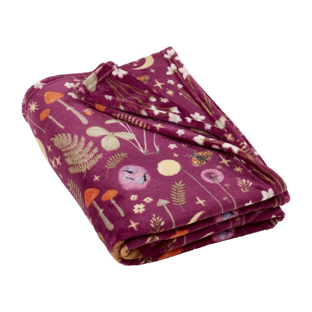 Lila mikroplüss takaró 130x170 cm Enchanted Twilight Animals – Catherine Lansfield