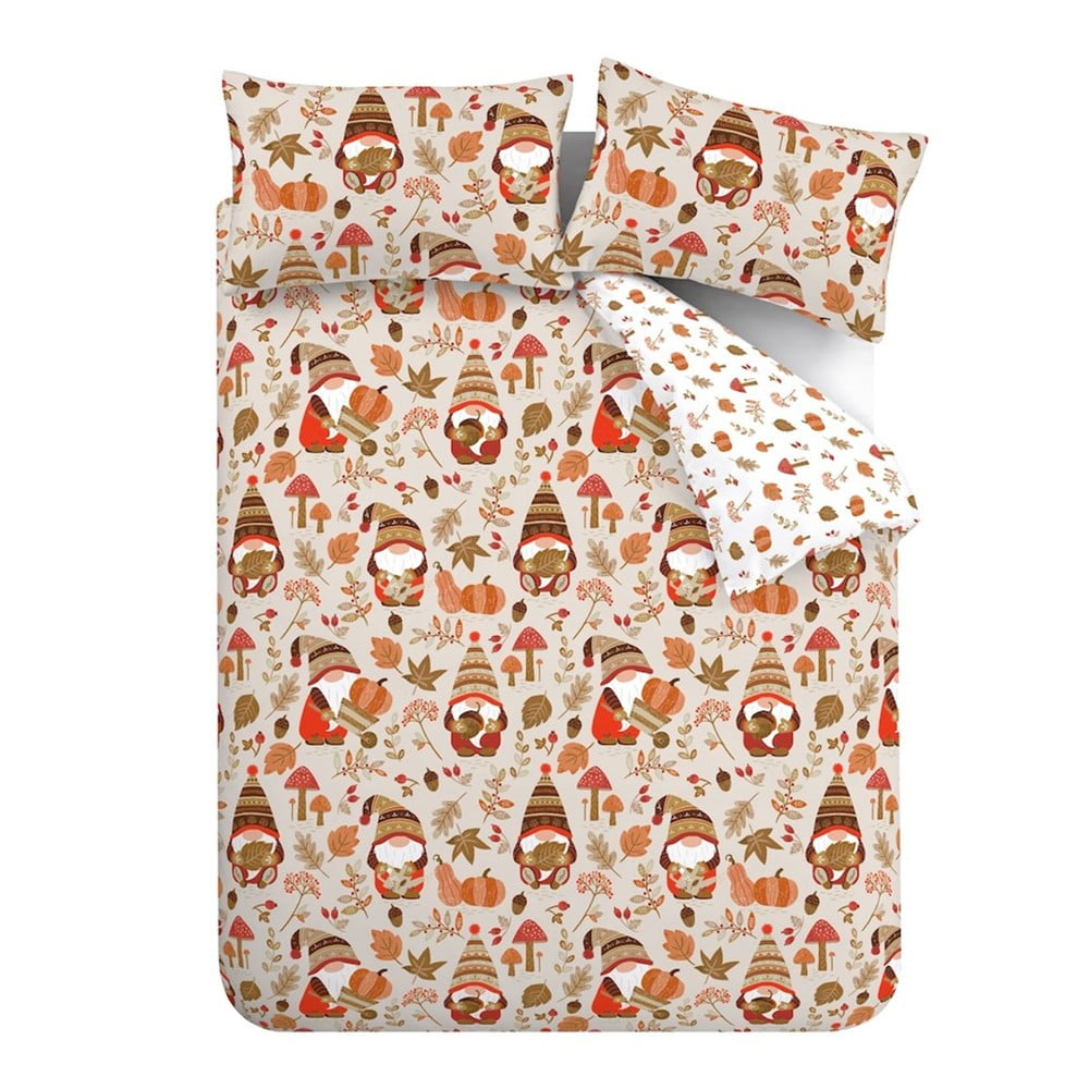 Narancssárga-barna kétszemélyes-hosszabbított ágyneműhuzat 230x220 cm Woodland Gonks – Catherine Lansfield