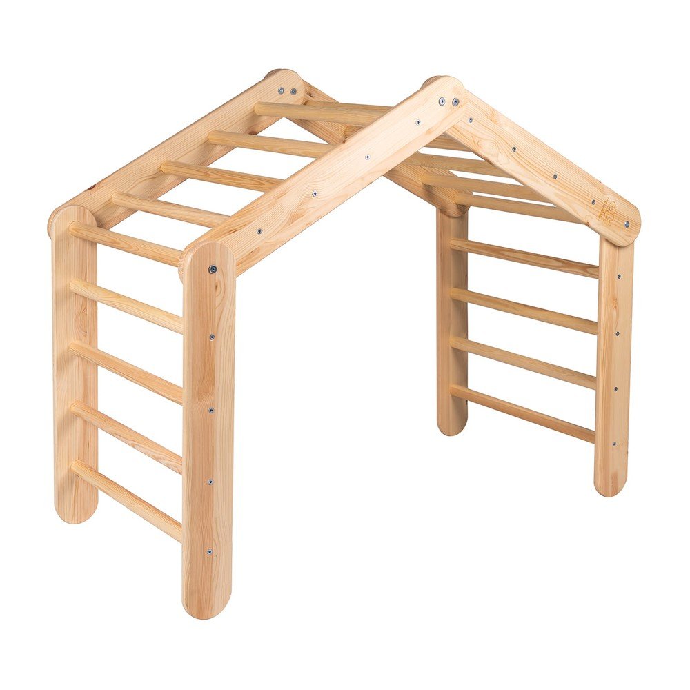 Natúr színű borovi fenyő pikler háromszög 112x61x94 cm Montessori – Meowbaby