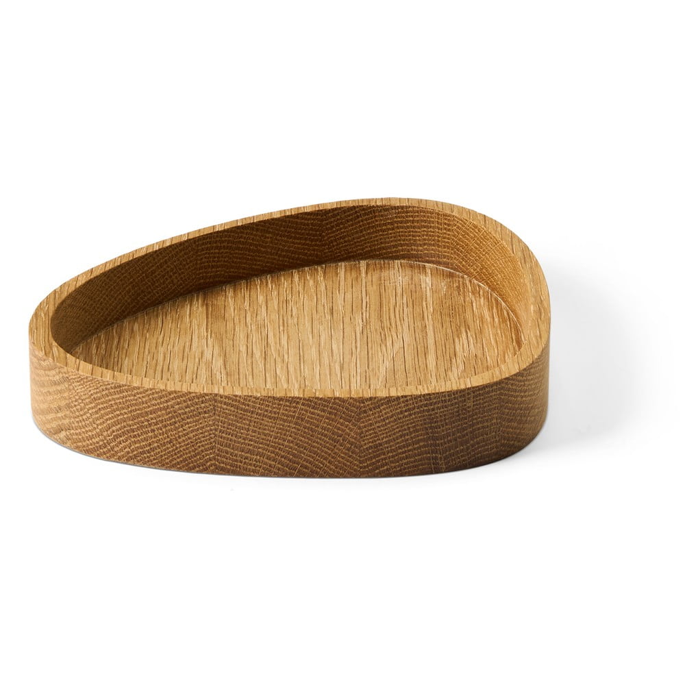 Natúr színű dekoratív fa tárolódoboz 18x16x3 cm Curve M – LIND DNA