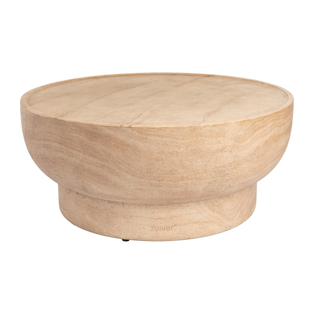 Natúr színű kerek dohányzóasztal kő dekorral ø 80 cm Noble – Zuiver