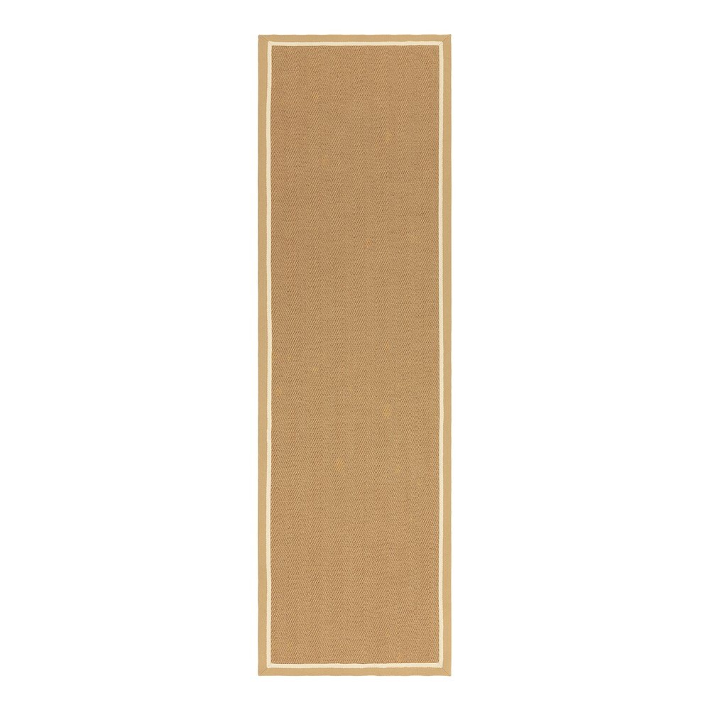 Natúr színű kétoldalas-kézi szövésű juta futószőnyeg 68x240 cm Bordo Herringbone Linen – Asiatic Carpets