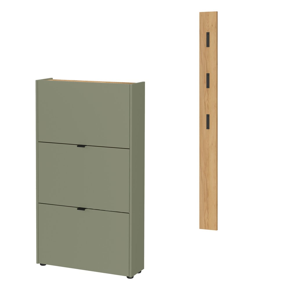 Natúr színű-szürkésbarna előszoba bútor 101x200x22 cm Ameca – Germania