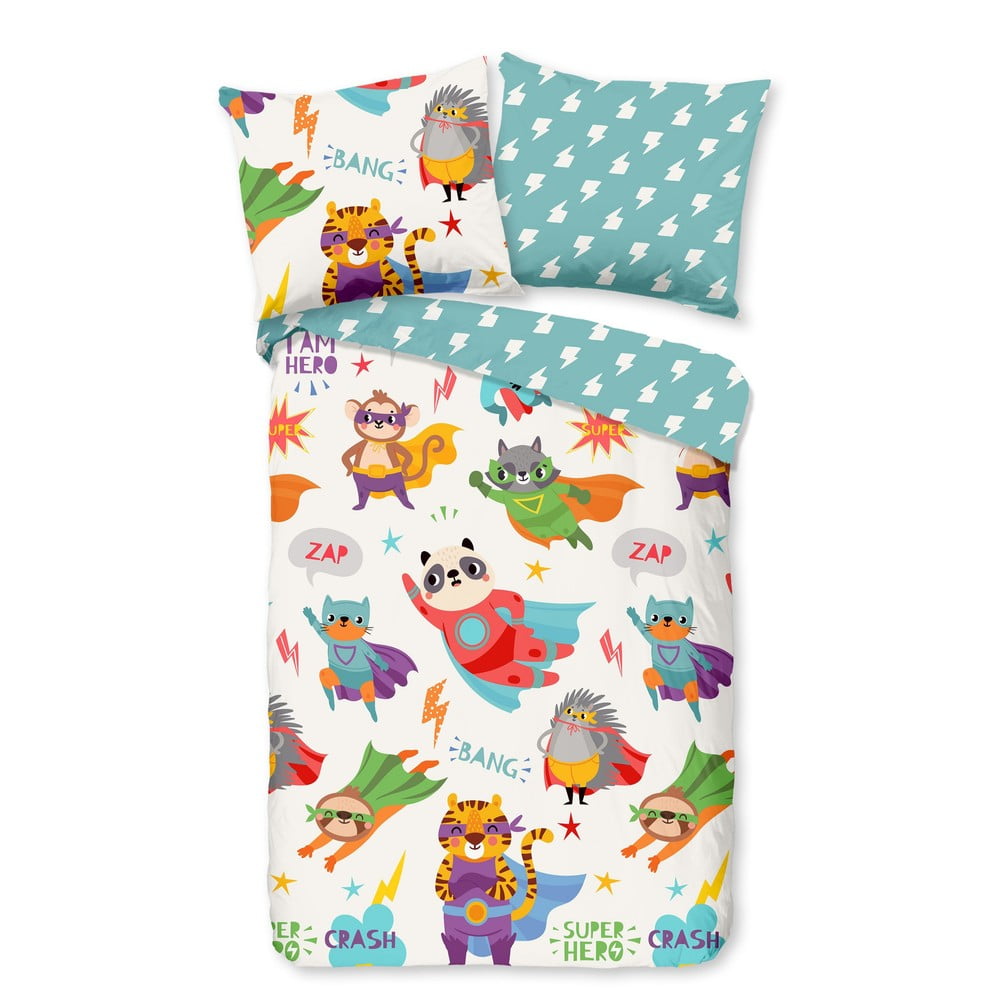 Pamut gyerek ágyneműhuzat babaágyhoz 120x150 cm Superhero – Good Morning