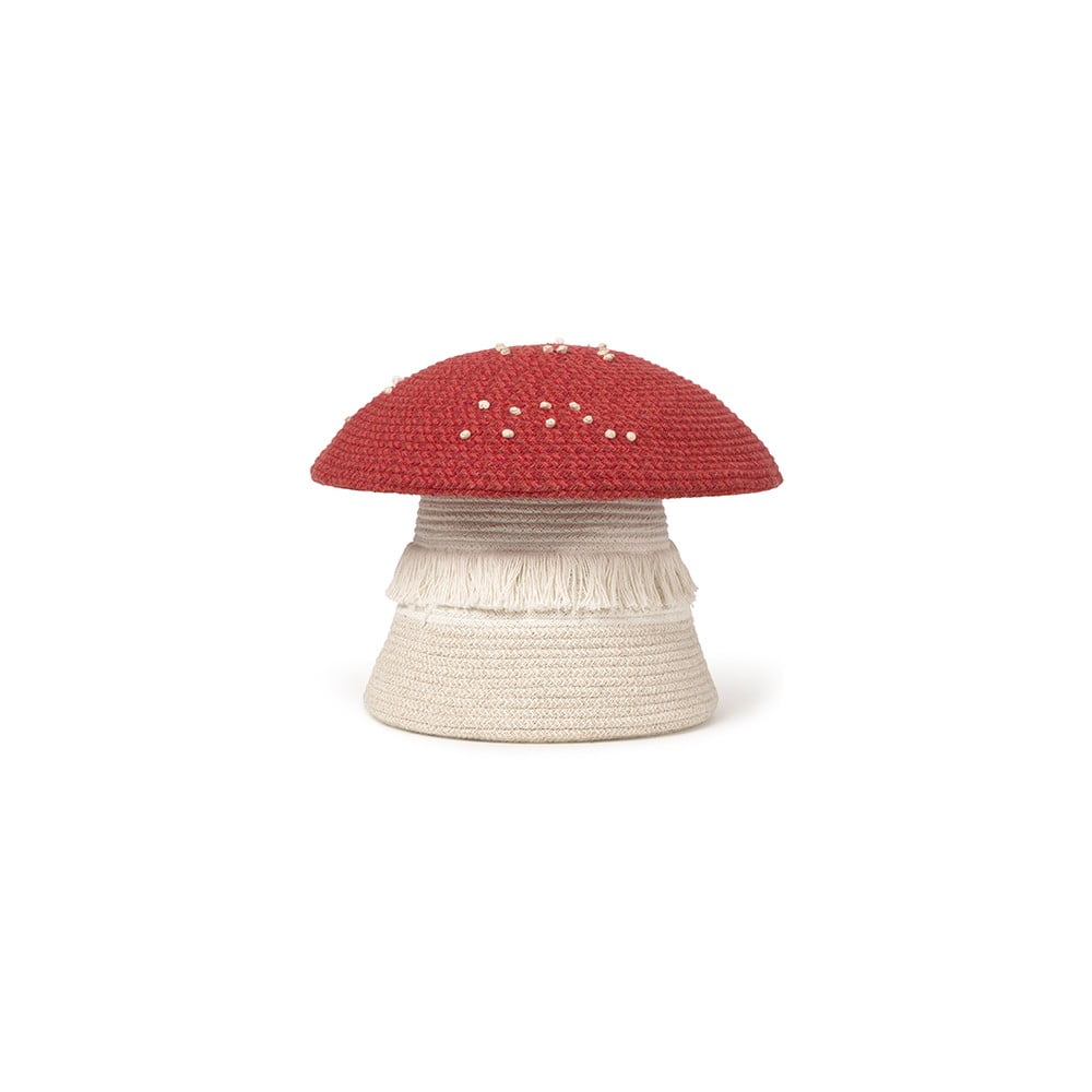 Piros-krémszínű textil játéktároló kosár ø 38x33 cm Big Mushroom – Lorena Canals