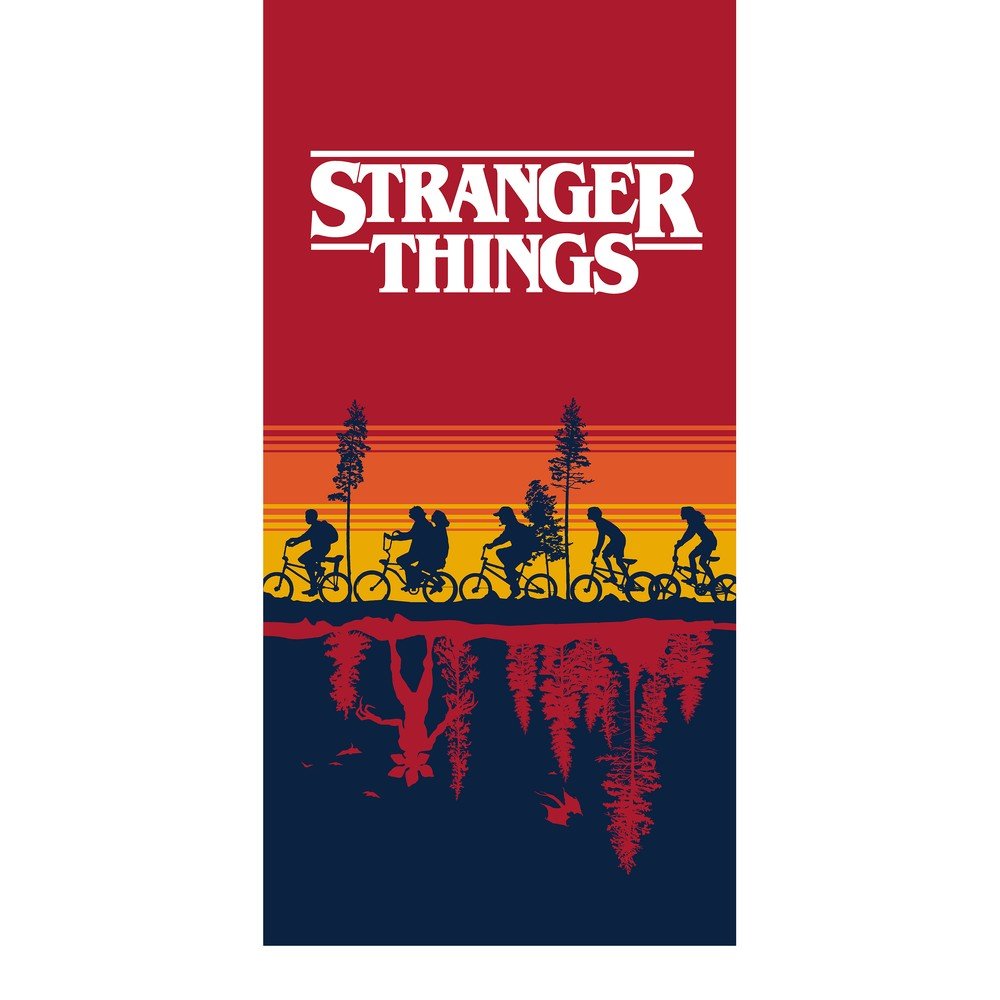 Piros pamut gyerek fürdőlepedő 70x140 cm Stranger Things – Jerry Fabrics