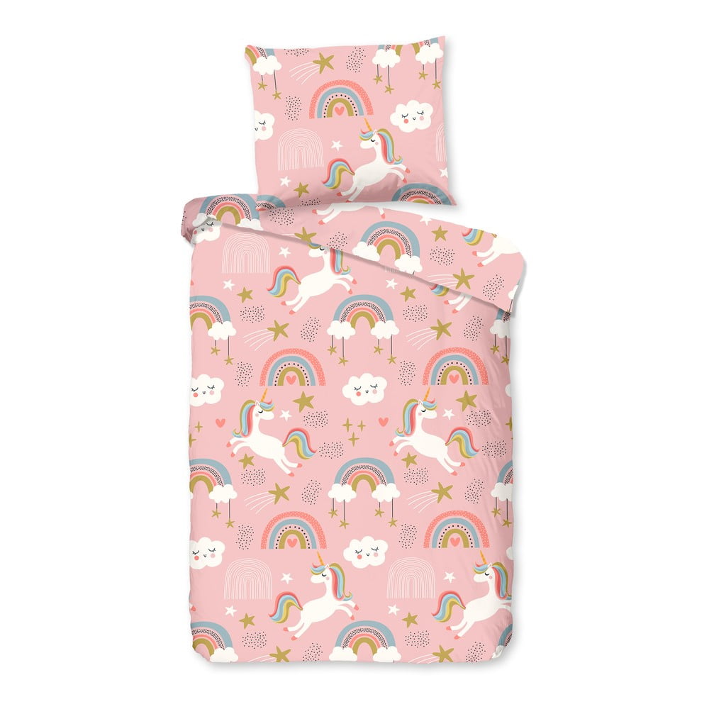 Rózsaszín pamut gyerek ágyneműhuzat babaágyhoz 100x135 cm Suus – Good Morning