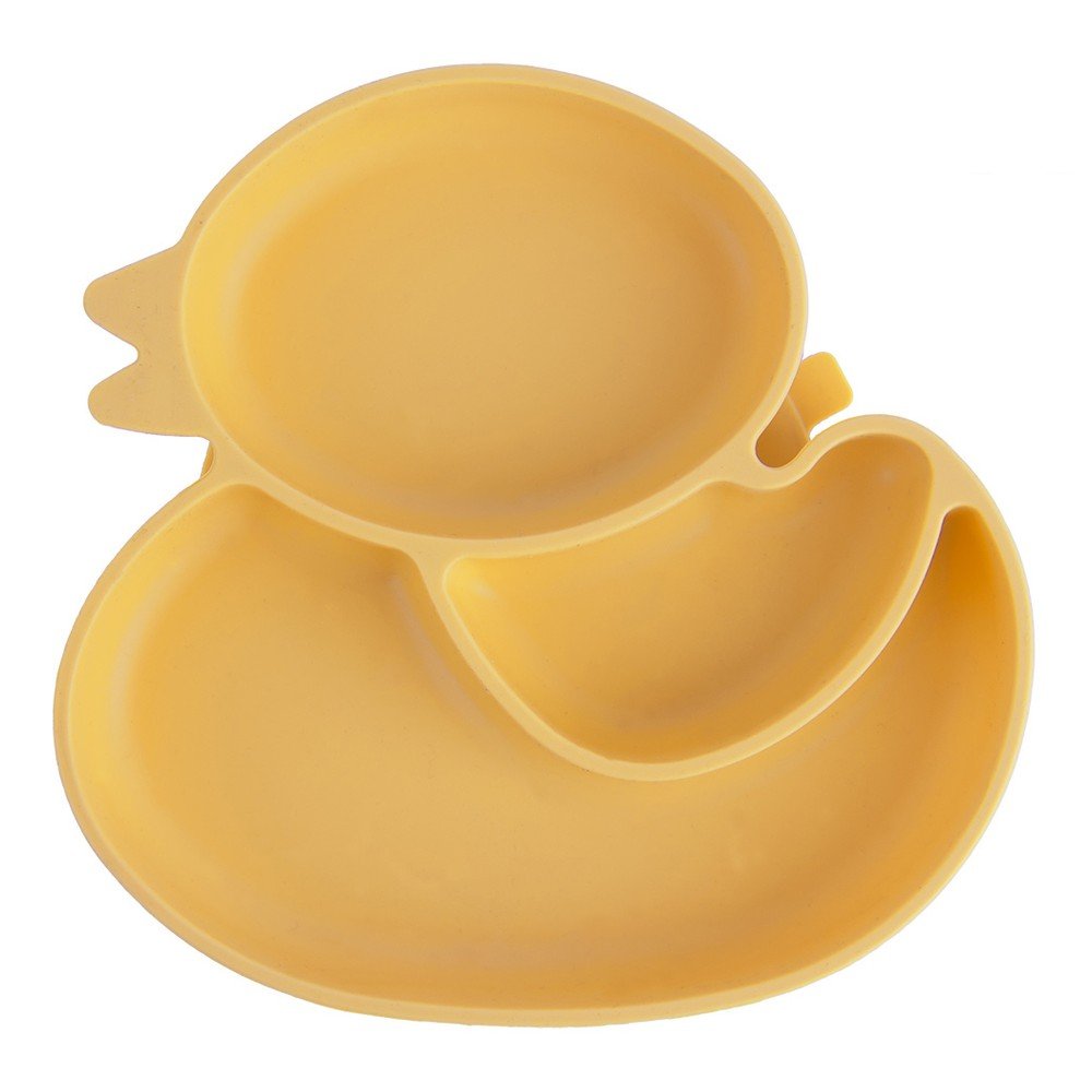 Sárga szilikon gyerek tányér 19x19