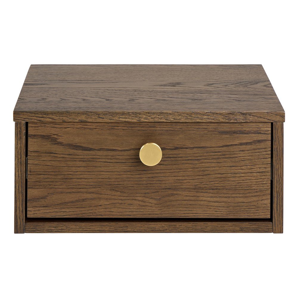 Sötét natúr színű éjjeliszekrény tölgyfa dekorral Monfort – Actona