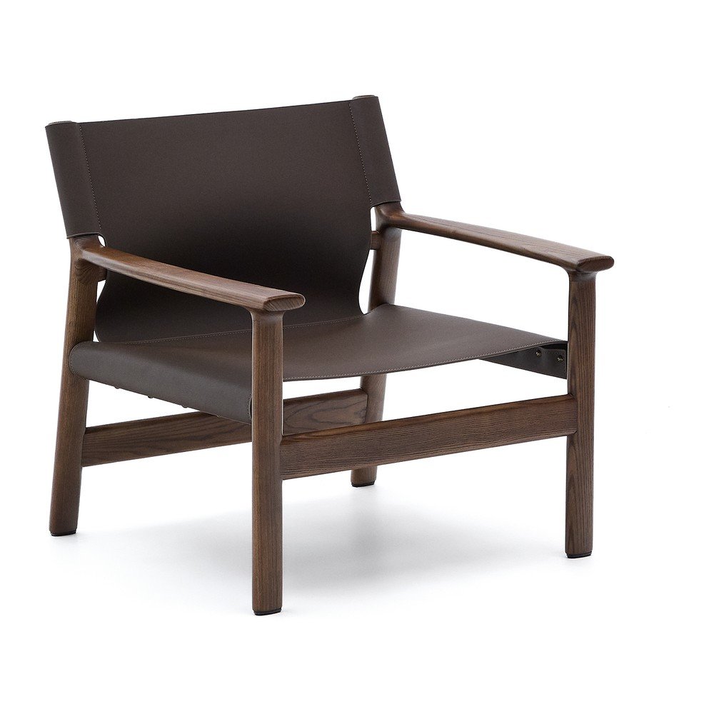 Sötétbarna bőr fotel Jan – Kave Home