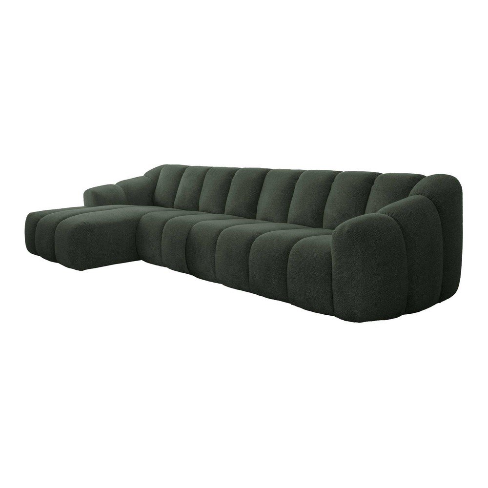 Sötétzöld sarokkanapé (bal oldali-heverő résszel) Shell – Miuform