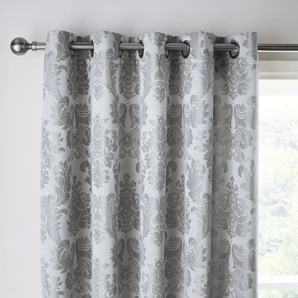 Szürke damaszt függöny szett 2 db-os 168x229 cm Damask Jacquard – Catherine Lansfield