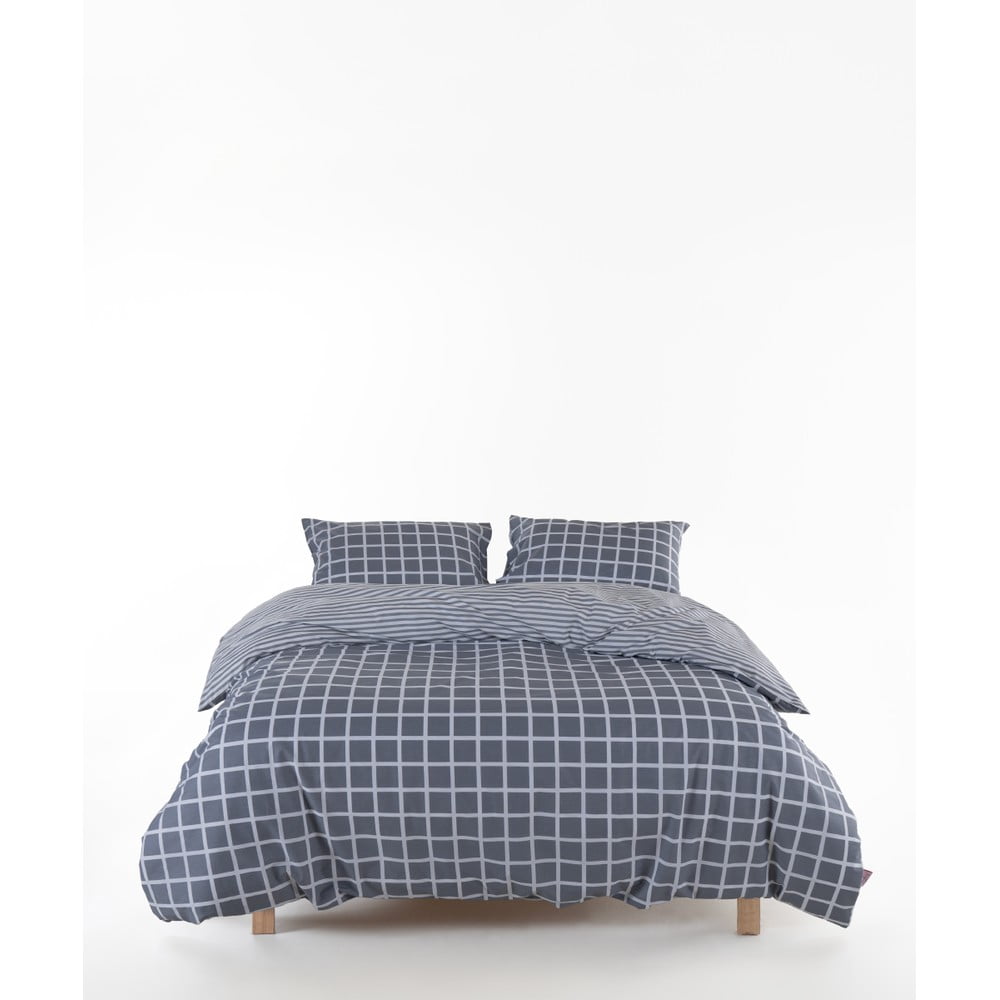 Szürke egyszemélyes renforcé pamut ágyneműhuzat 140x200 cm Linear Calm Geometric – Mila Home Luxury