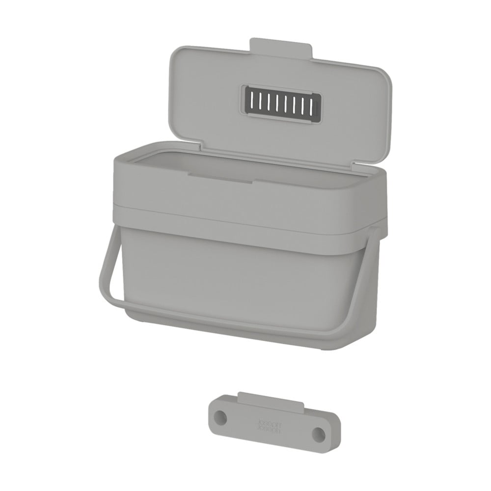 Szürke komposztálható hulladék gyűjtő 4 l Duo – Joseph Joseph