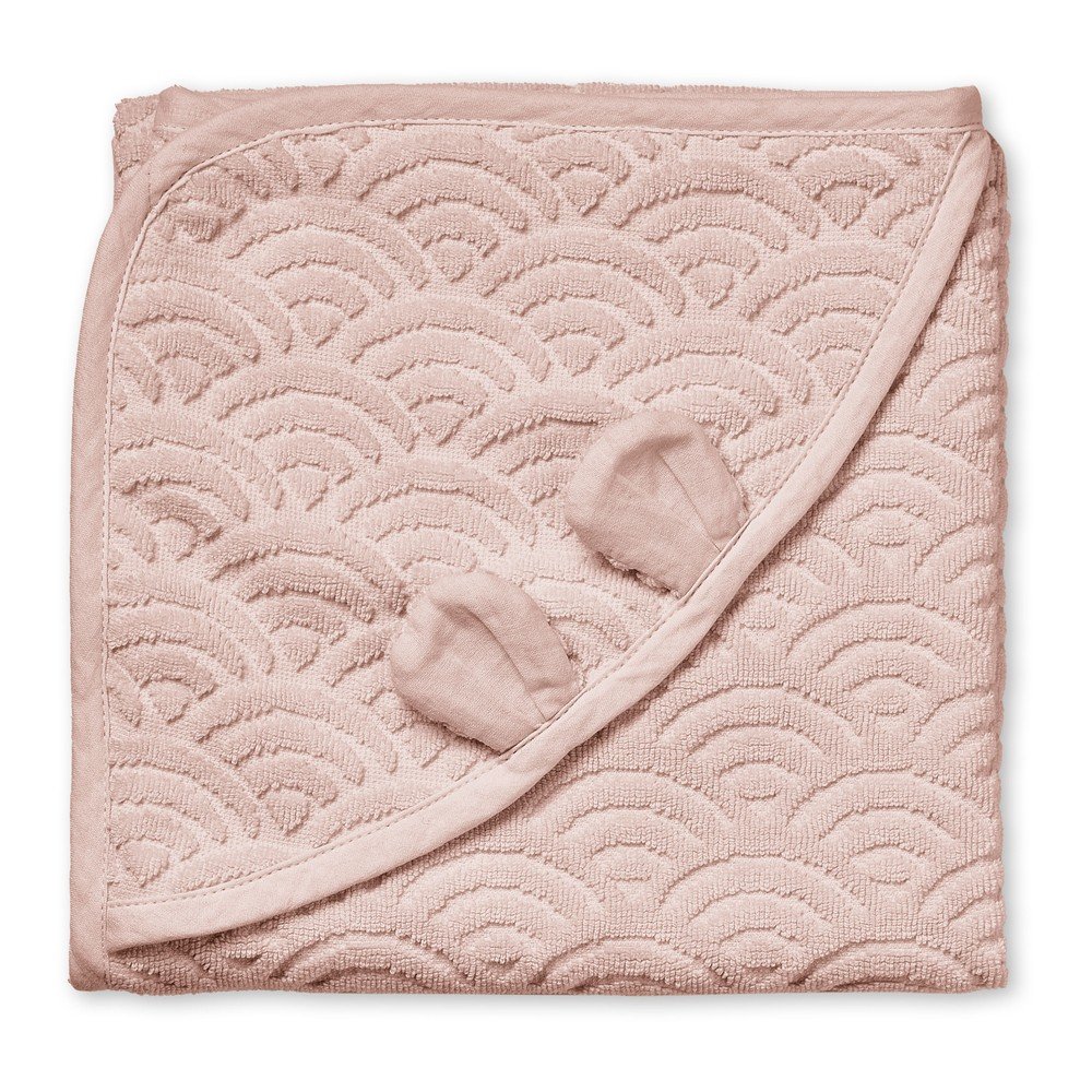 Törtrózsaszín bio pamut kapucnis gyerek törölköző 80x80 cm Dusty Rose – Cam Cam Copenhagen