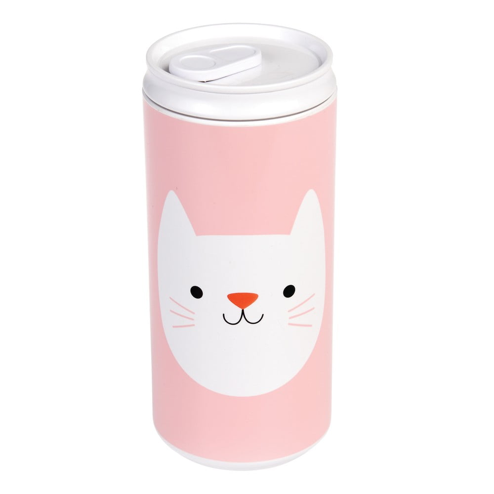 Világos rózsaszín bioplast gyerek ivópalack 330 ml Cookie the Cat – Rex London