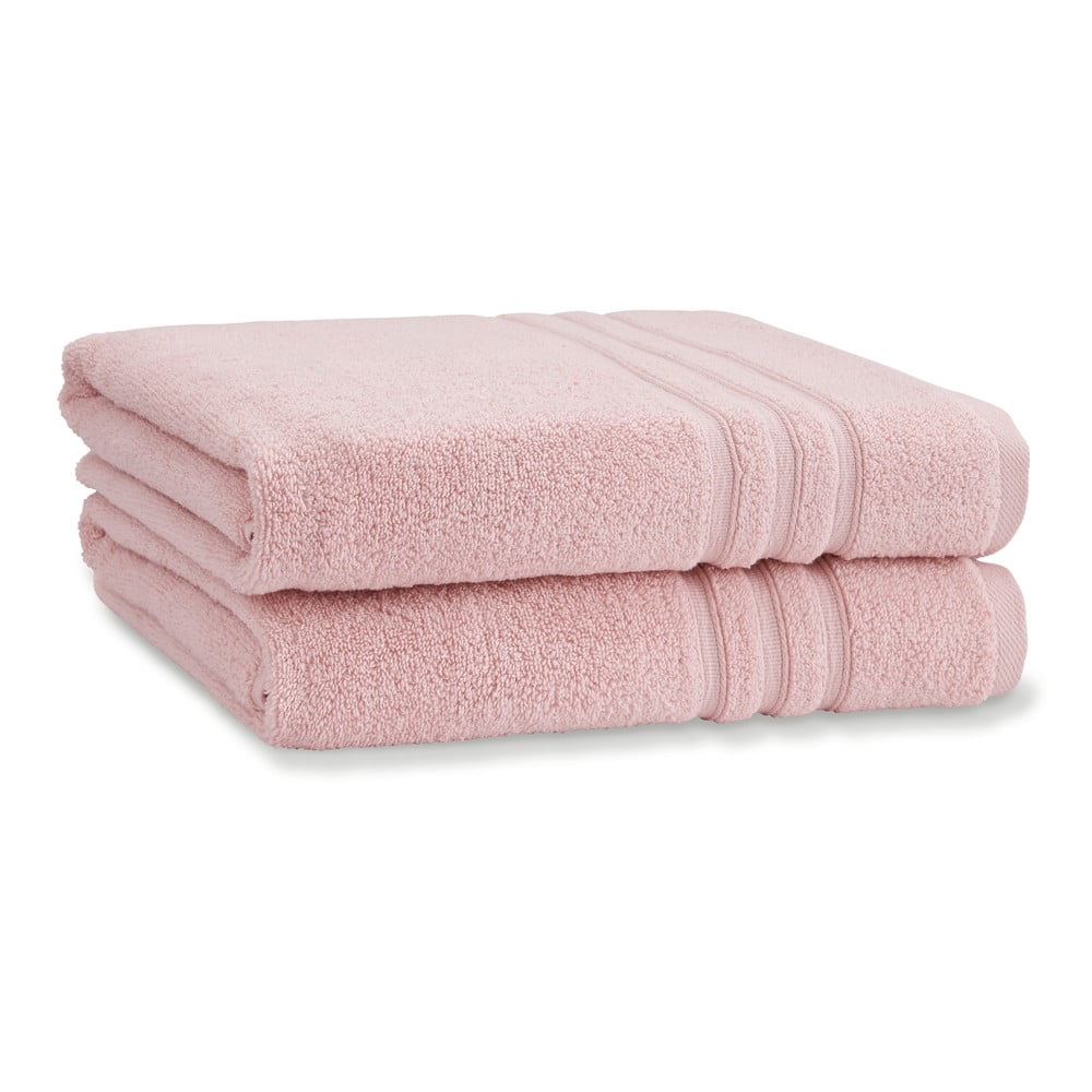 Világos rózsaszín frottír pamut fürdőlepedő szett 2 db-os 90x140 cm Zero Twist – Catherine Lansfield