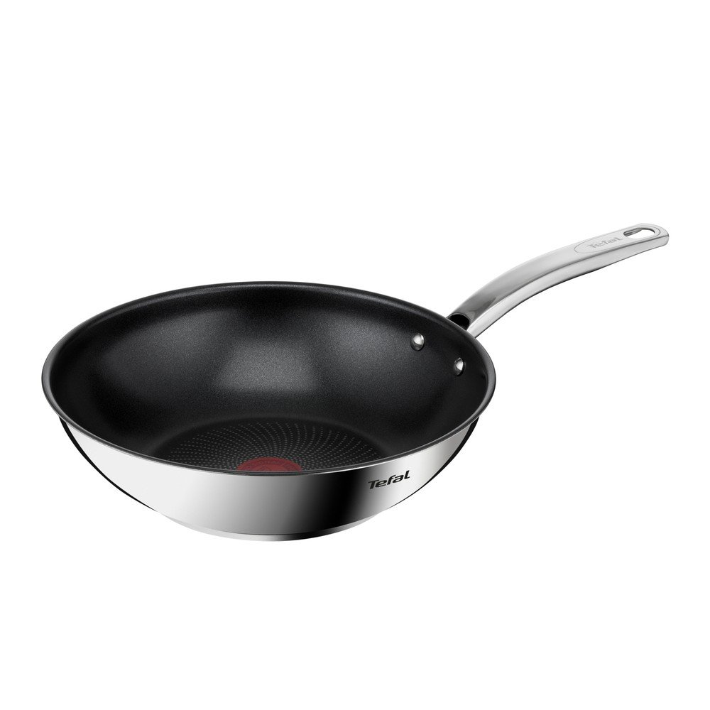 Wok rozsdamentes acél serpenyő tapadásmentes felülettel ø 28 cm Intuition B8171944 – Tefal