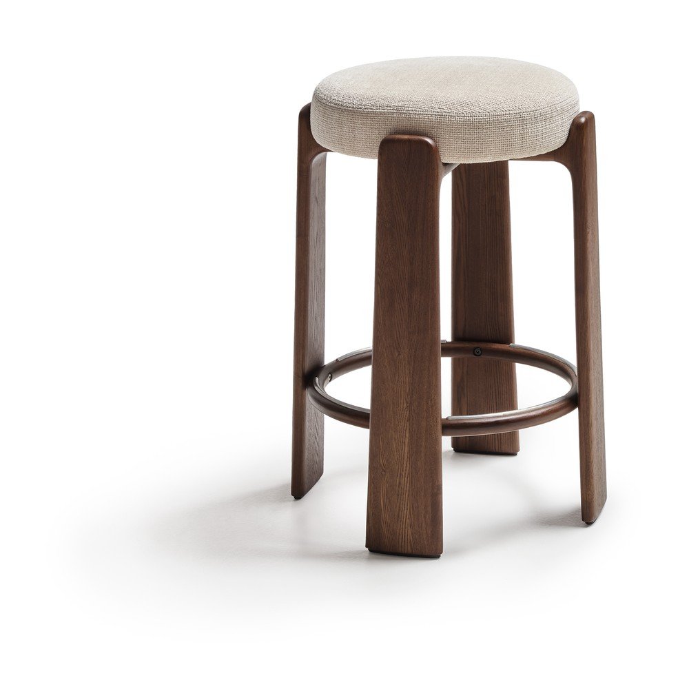 Bézs-sötét natúr színű kőrisfa bárszék (ülésmagasság 75 cm) Granite – Kave Home