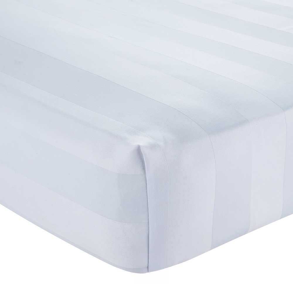 Fehér gumis szatén lepedő 150x200 cm So Soft Satin Stripe – Catherine Lansfield