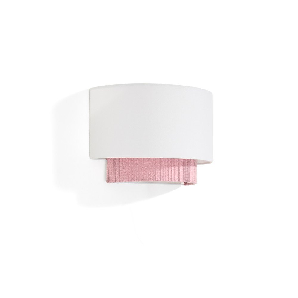 Fehér-világos rózsaszín gyerek lámpa textil búrával Bianella – Kave Home