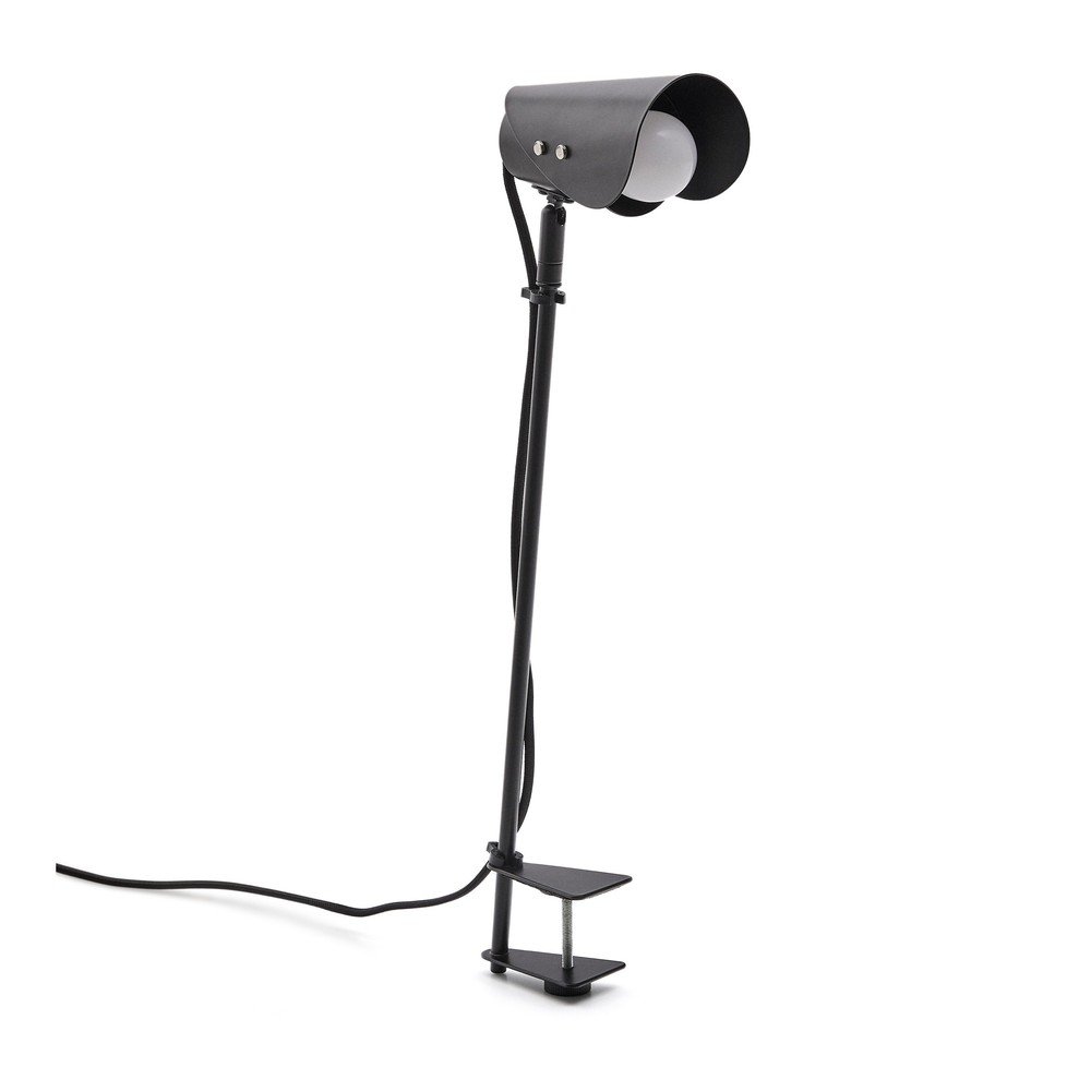 Fekete fém asztali lámpa csiptetővel (magasság 51 cm) Jula – Kave Home