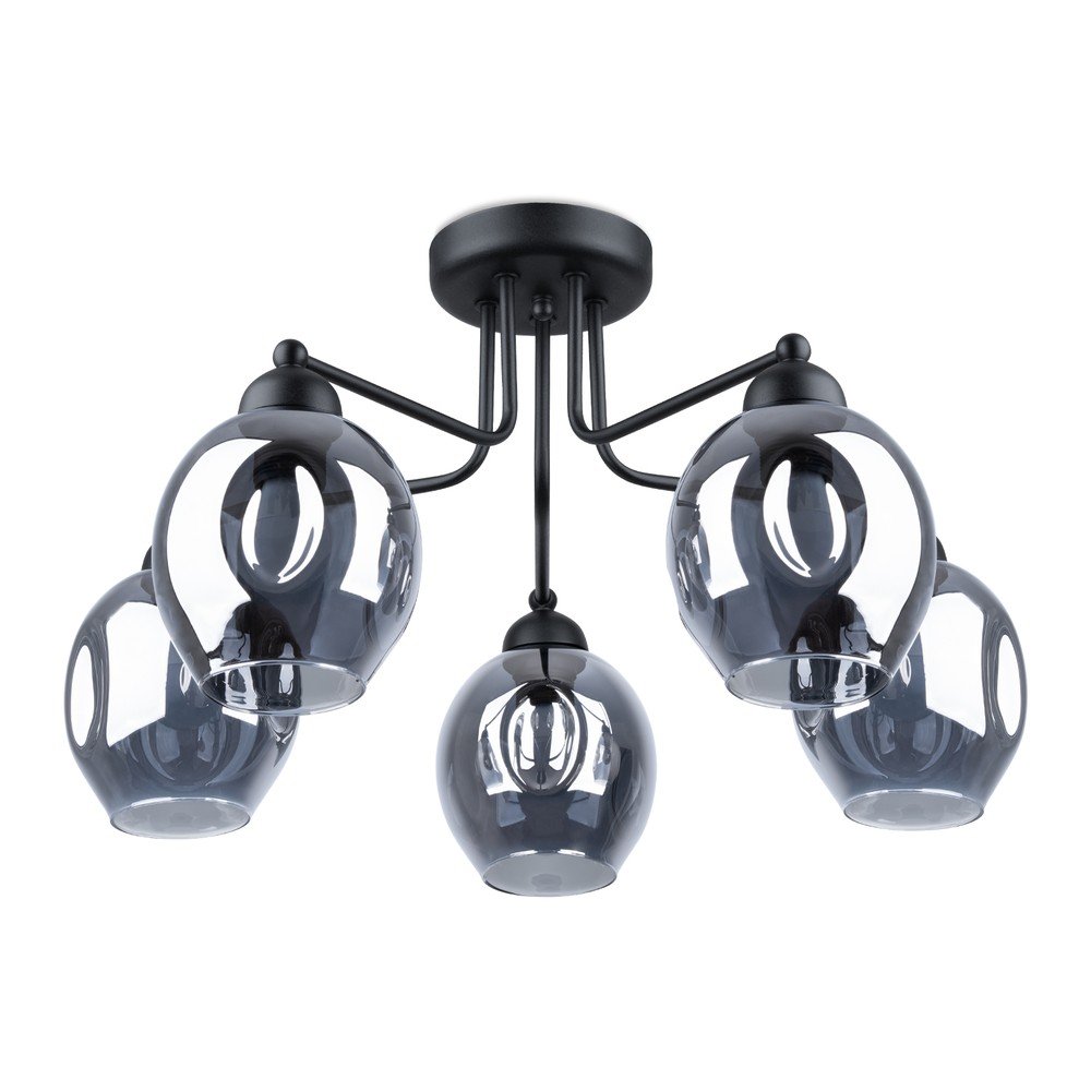 Fekete mennyezeti lámpa üveg búrával 59x59 cm Garten – Sollux