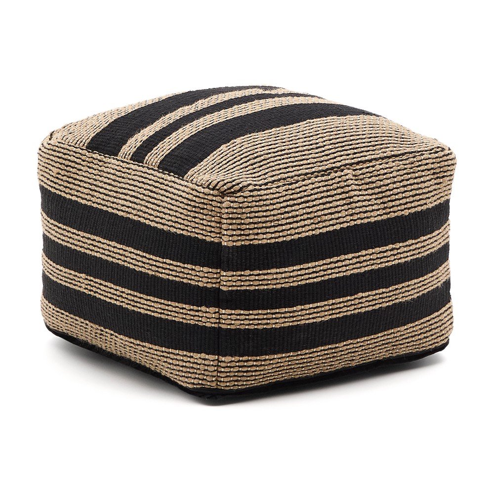 Fekete-natúr színű babzsákfotel Aylin – Kave Home