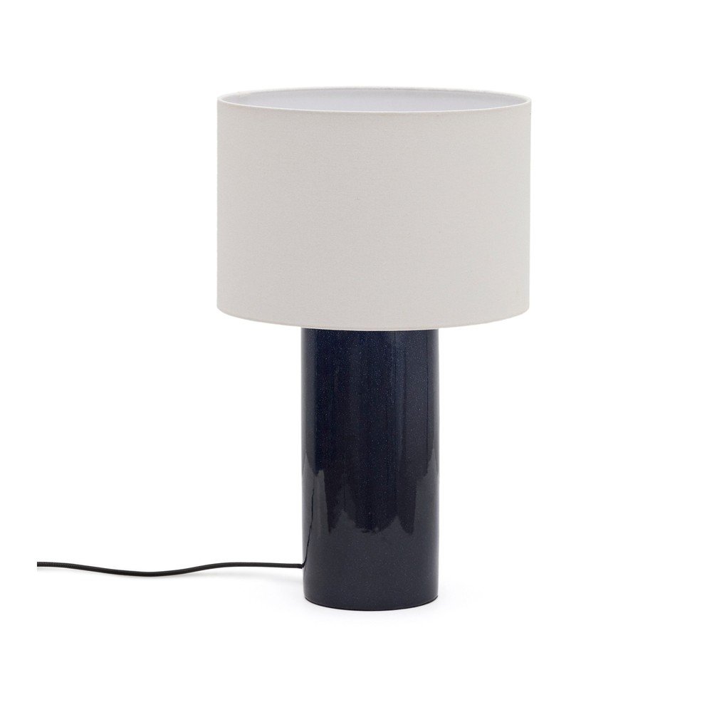 Kék asztali lámpa textil búrával (magasság 53