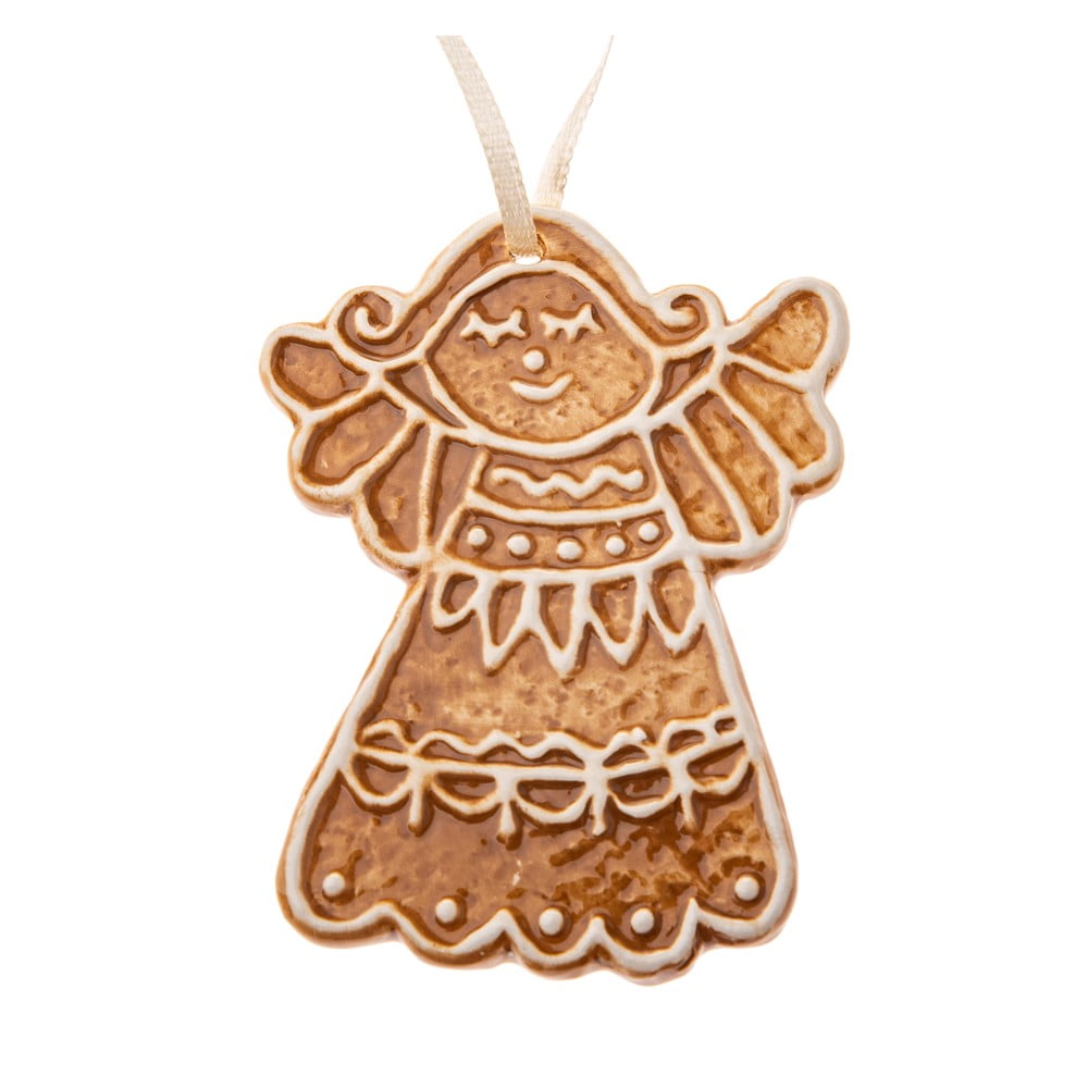 Kerámia karácsonyfadísz 10 cm Gingerbread Angel – Dakls