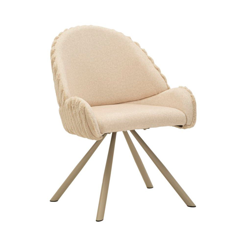 Krémszínű kárpitozott karfás étkezőfotel szett 2 db-os Stockholm – Mauro Ferretti