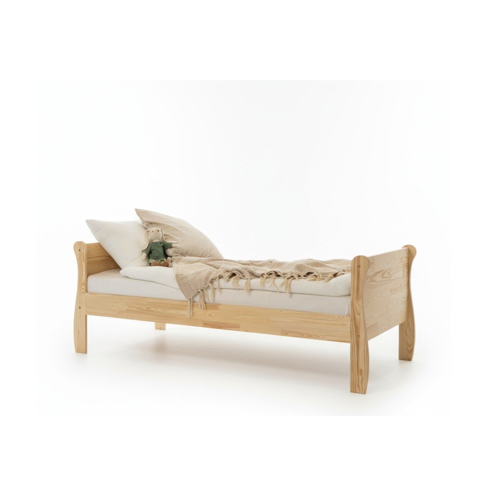 Natúr színű borovi fenyő gyerekágy ágyráccsal 70x140 cm Roma – Adeko