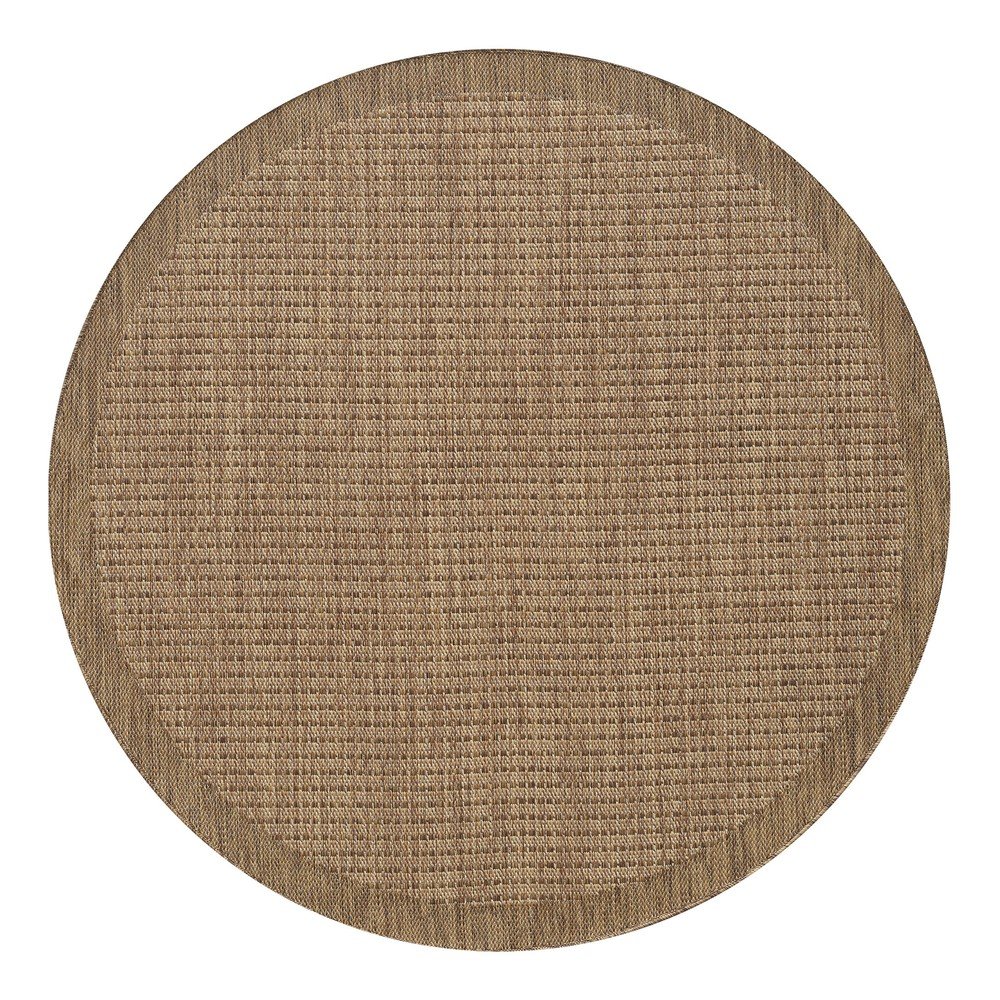 Natúr színű kerek kültéri-beltéri szőnyeg ø 120 cm Giza 1410 – Ayyildiz Carpets