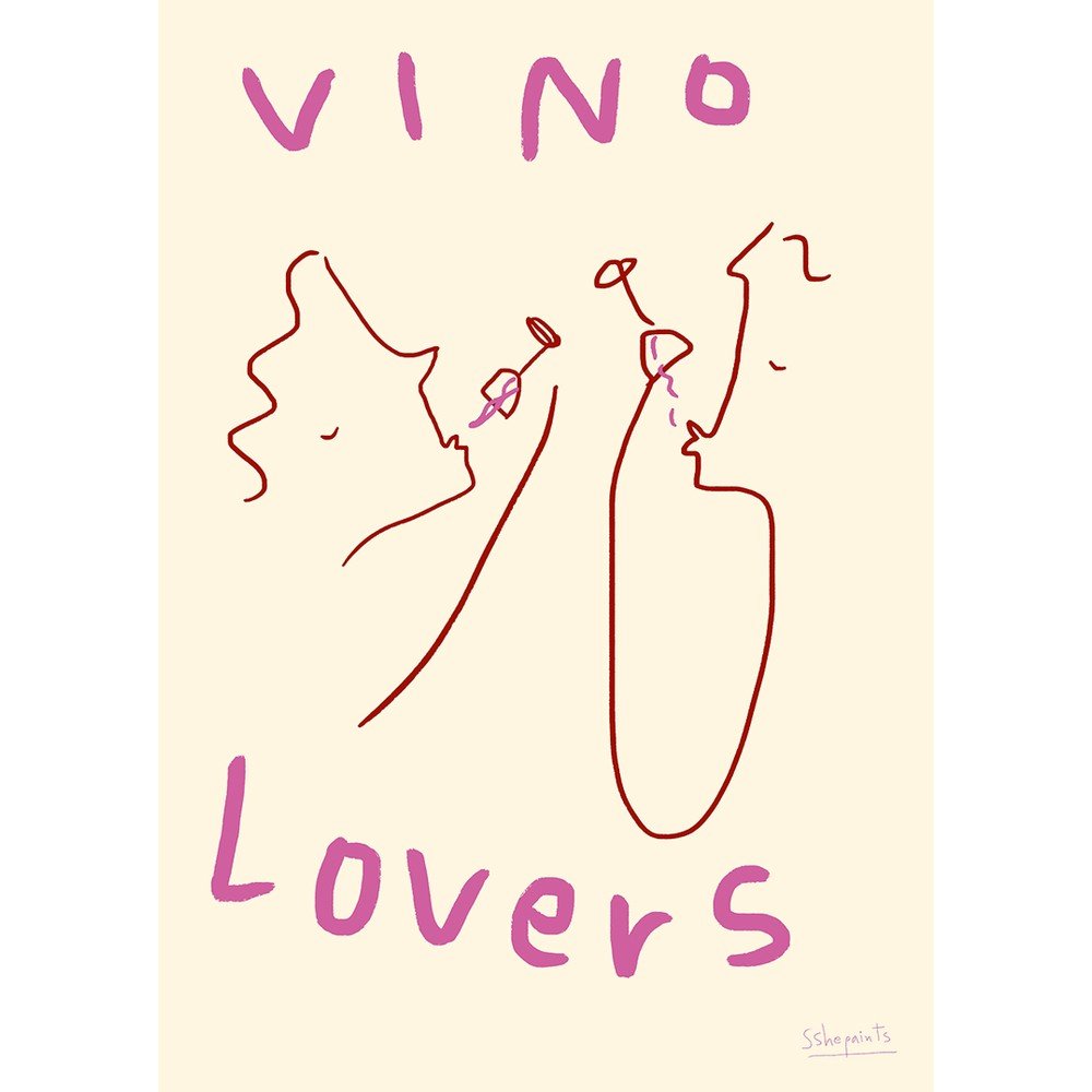Poszter 50x70 cm Vino Lovers – Ruby Hughes – The Poster Club