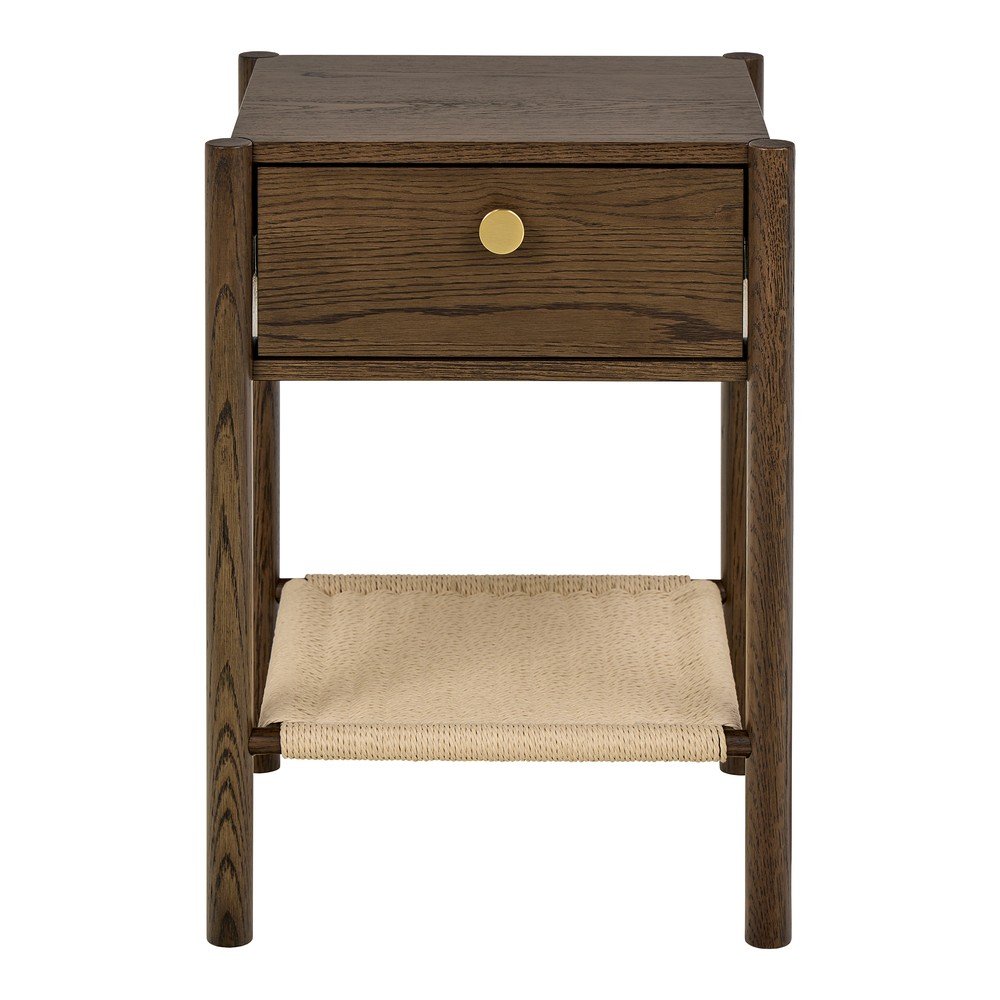 Sötét natúr színű éjjeliszekrény tölgyfa dekorral Monfort – Actona