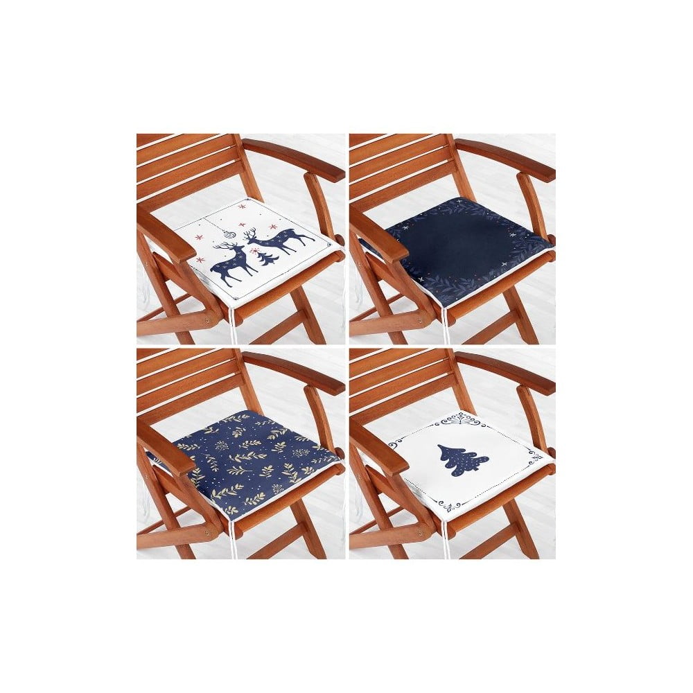 Székpárna szett  karácsonyi mintával 4 db-os 40x40 cm Blue Christmas – Mila Home