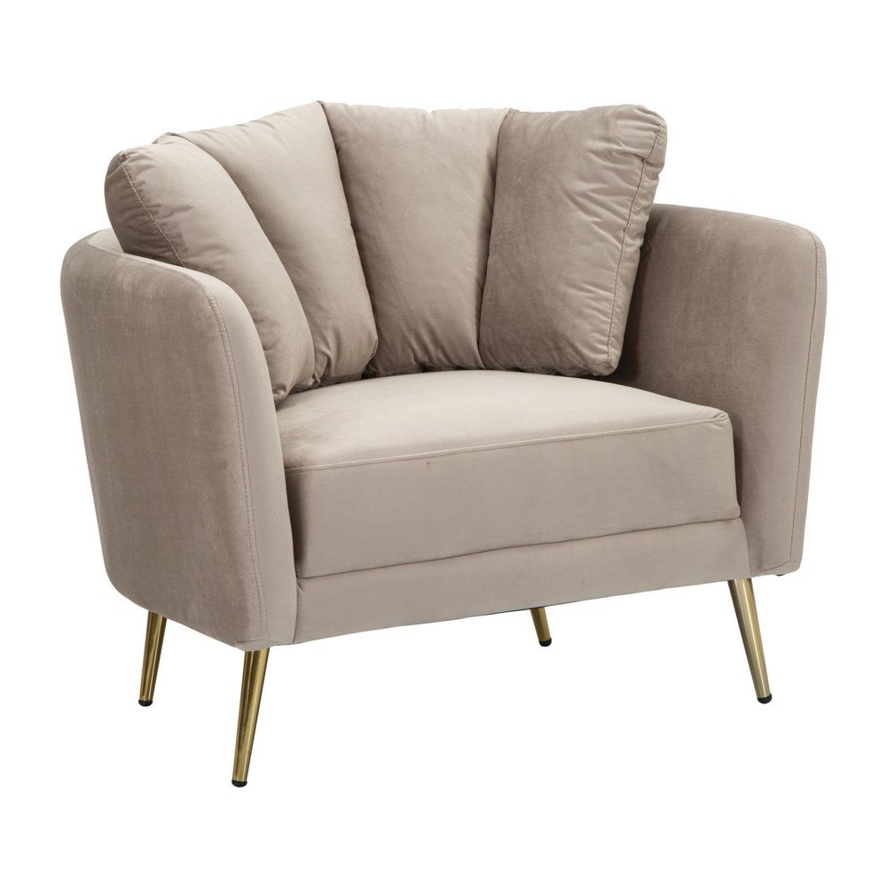 Szürkésbarna bársony fotel Kiev – Mauro Ferretti