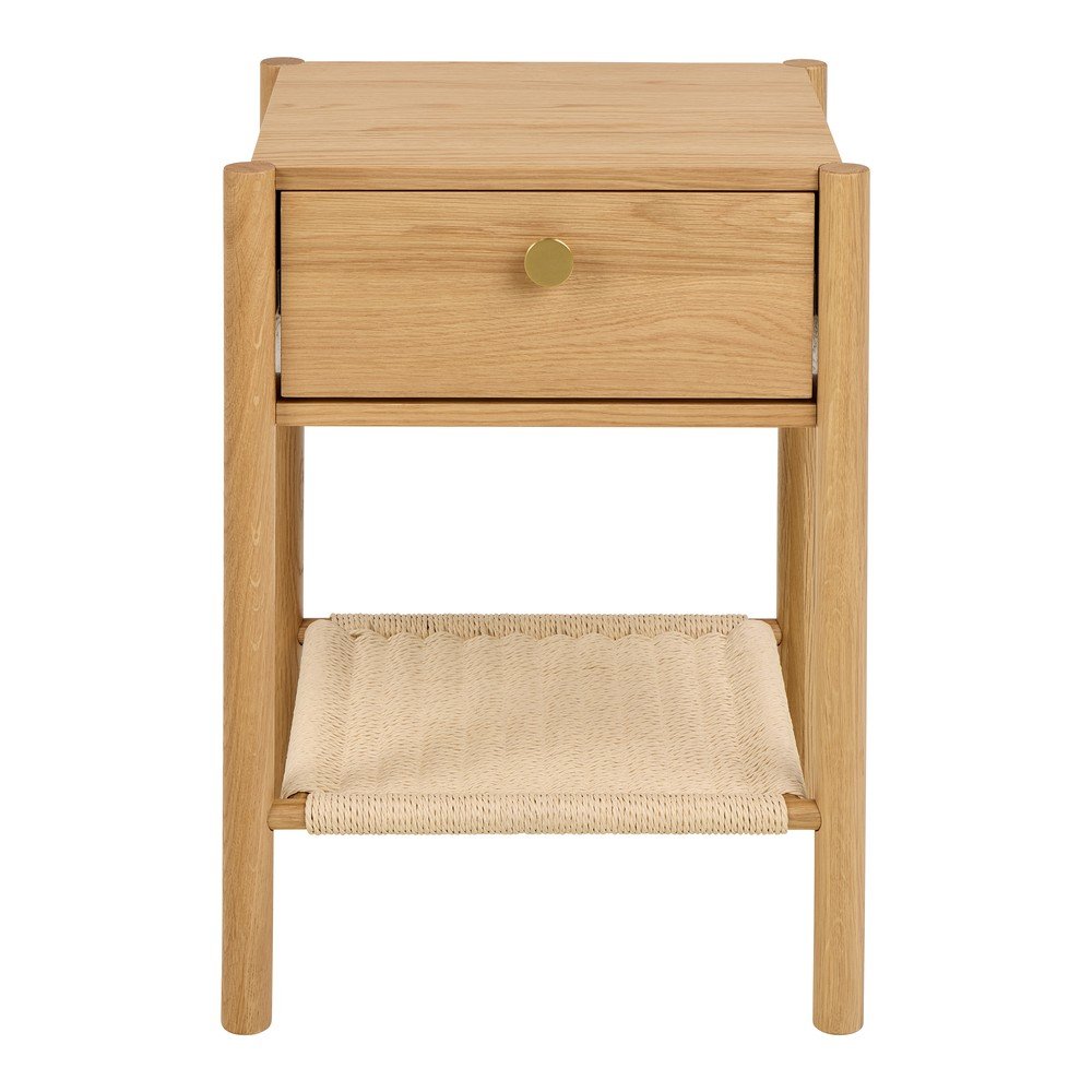 Világos natúr színű éjjeliszekrény tölgyfa dekorral Monfort – Actona