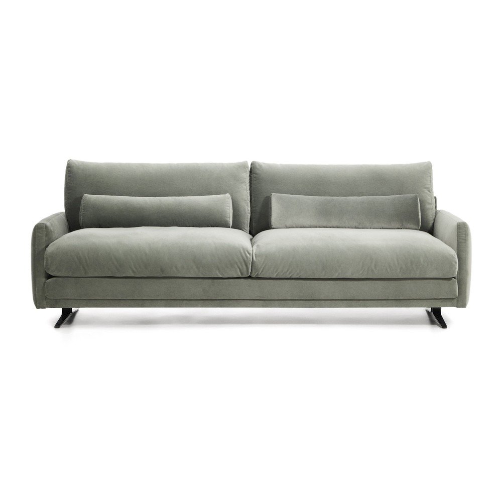 Zöld bársony kanapé 240 cm Veliro – Kave Home