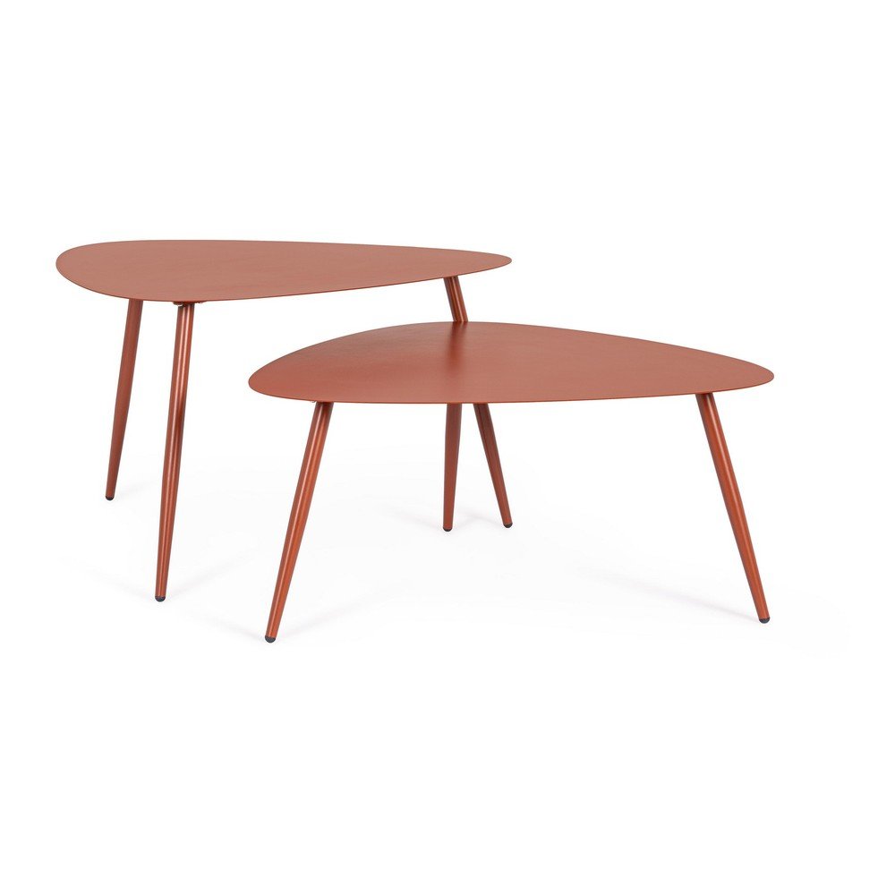 Acél kerti dohányzóasztal szett 2 db-os 73