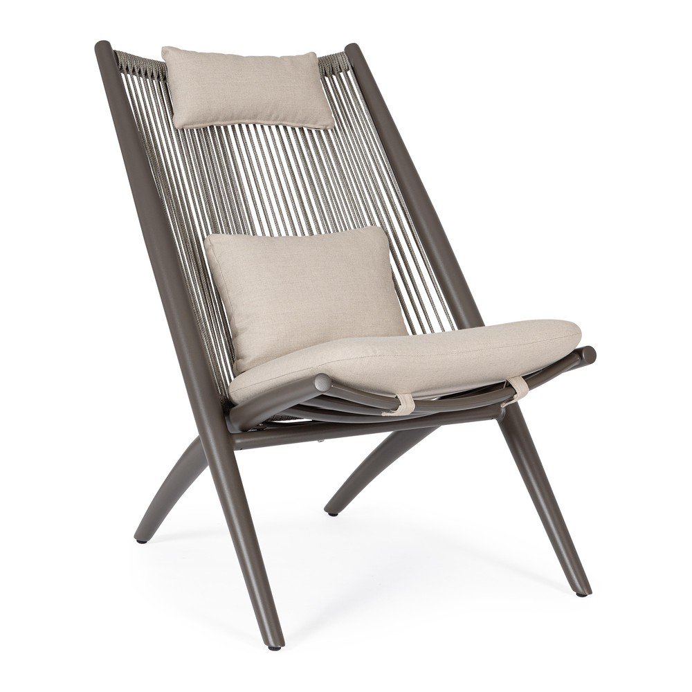 Barna fém kerti fotel Aloha – Bizzotto